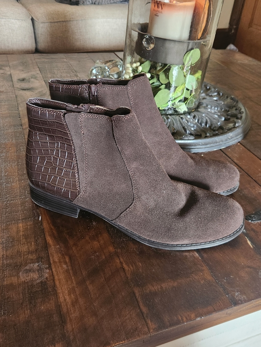 New! Naturalizer Jump ankle boots made of leather and suede! Women's Size 11 - Picture 7 of 8